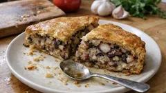 タコの煮汁を米にしみ込ませて焼く、ケファロニア風タコパイ「フタポドピタ」