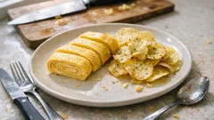 のり塩ポテチでひと味変わる、朝にうれしい簡単玉子焼き