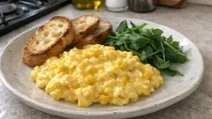 カップスープで味が決まる：コーンクリームのふわとろスクランブルエッグ