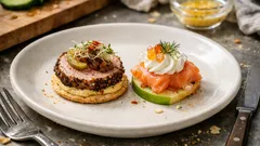 クリスマスに映える一口オードブル2種：スパイシー豚ヒレ＆サーモン×チーズ×青りんご