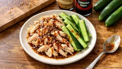 火を使わないのにしっとり：レンジで作る深煎りごまバンバンジー