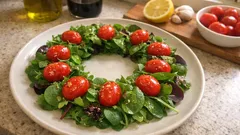 包丁いらずで華やかに：ベビーリーフのリースサラダ、盛り付けのコツ