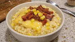 火を使わずレンジだけ：粉末コーンスープで作るとろ〜り簡単リゾット