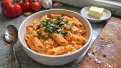 生クリームなしで濃厚に：カッテージチーズで作るクリーミートマトペンネ