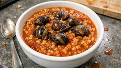 ギリシャの家庭料理「サリガリア・メ・ホンドロ」—エスカルゴをトマトでやさしく煮込む