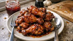 砂糖なしでも照りつや抜群：ジャムで作る手羽元の甘辛照り煮（フライパンで簡単）