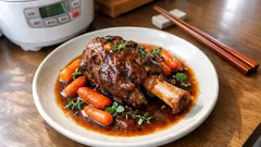 赤ワインでほろほろに仕上げる、ラムシャンクのオーブン煮込み（おもてなしにも）