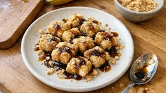 レンジで1分、ひとくちバナナきなこもち—黒蜜で仕上げる簡単和スイーツ