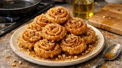 カリッと軽いクレタ島の揚げ菓子「クサロティガナ」—冷たいはちみつシロップでべたつかない