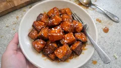 レンジ下ごしらえで時短：外カリッ、中ほくの塩キャラメルさつまいも